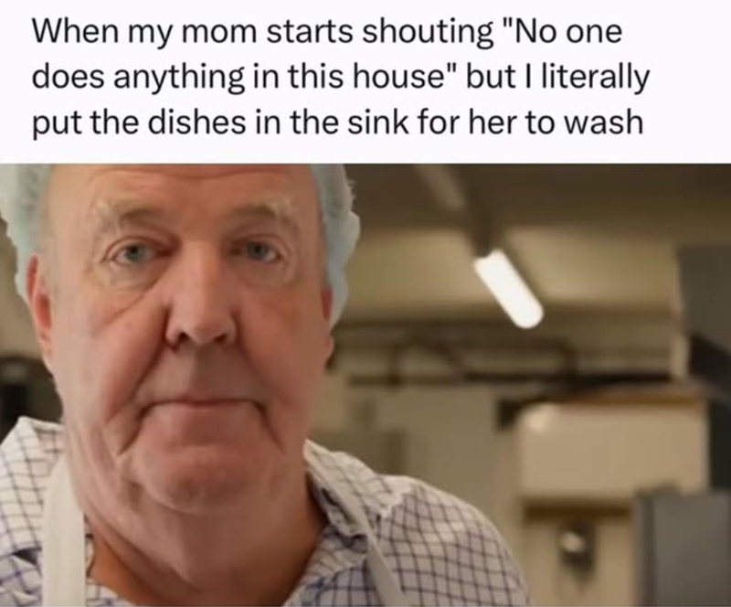 When my mom starts shouting "No one does anything in this house" but I literally put the dishes in the sink for her to wash