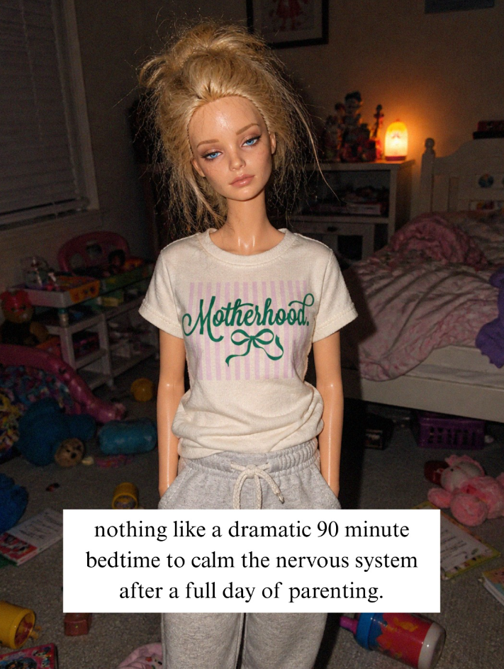 Motherhood ges nothing like a dramatic 90 minute bedtime to calm the nervous system after a full day of parenting.