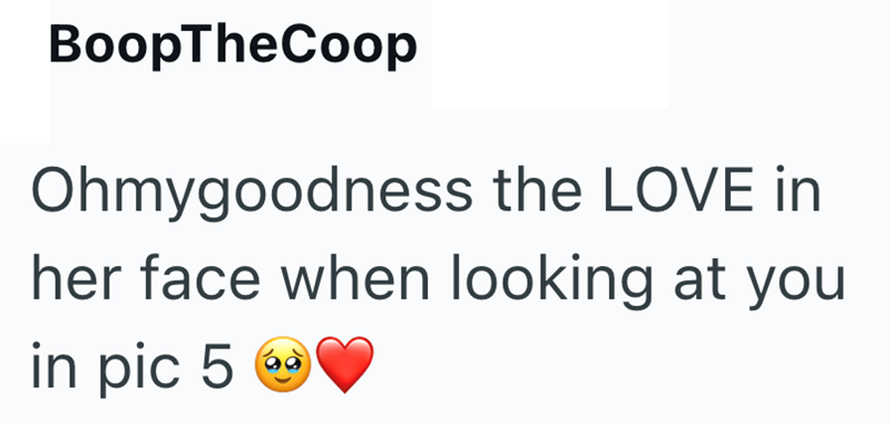 BoopTheCoop Ohmygoodness the LOVE in her face when looking at you in pic 5 D