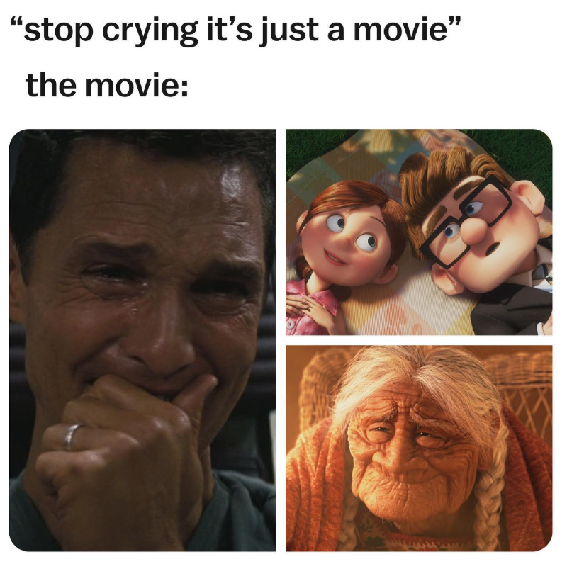 "stop crying it's just a movie" the movie:
