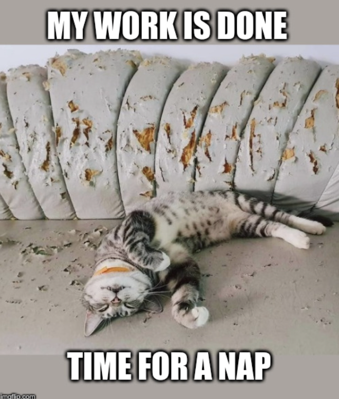 MY WORK IS DONE imgflip.com TIME FOR A NAP