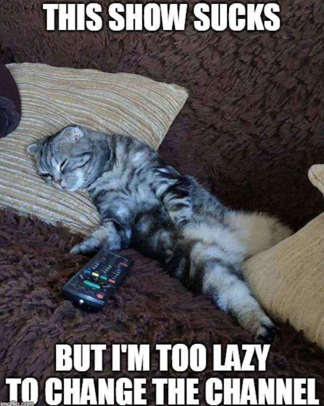 THIS SHOW SUCKS BUT I'M TOO LAZY TO CHANGE THE CHANNEL imaflip.com