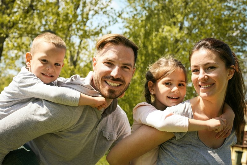 A representation of the younger sister's brother, sister-in-law, niece, and nephew. Her older brother does not think it's his responsibility to look after his freeloader sister because he has a family of his own.
