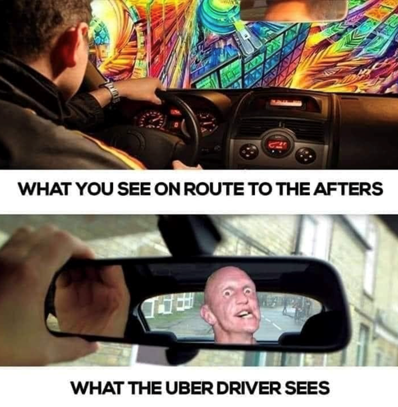 WHAT YOU SEE ON ROUTE TO THE AFTERS WHAT THE UBER DRIVER SEES