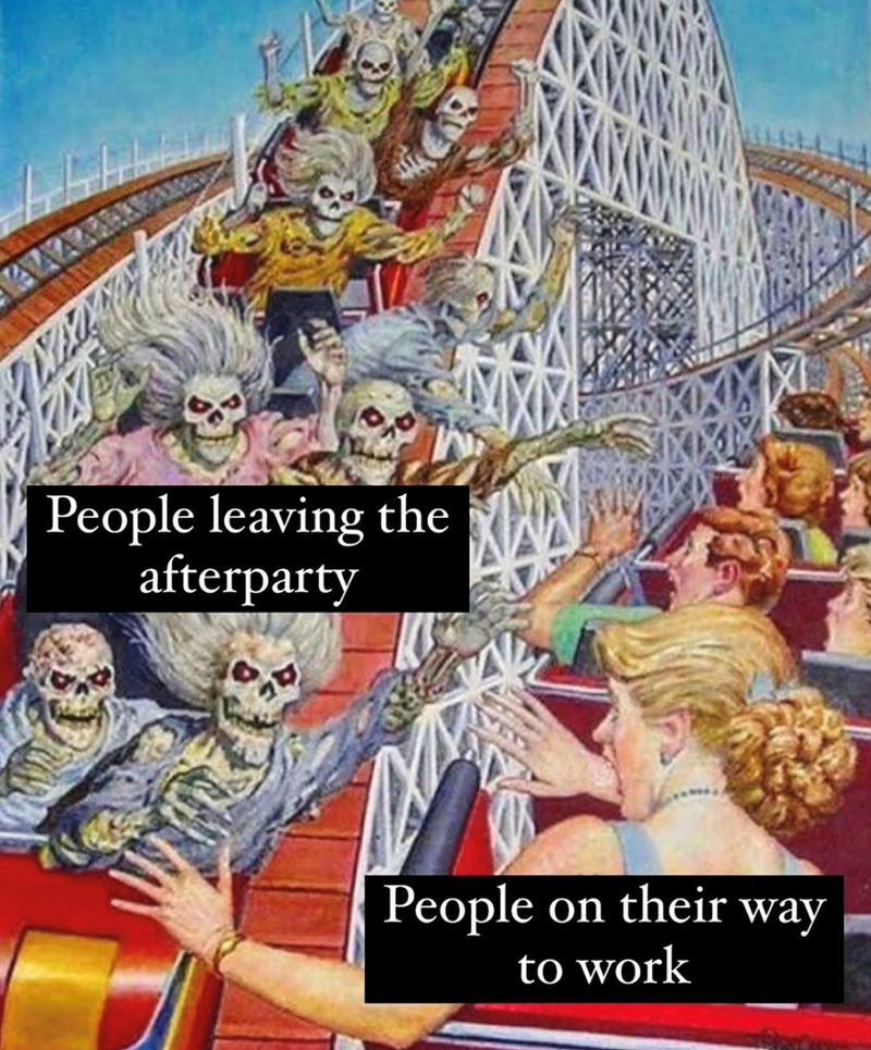 KIN People leaving the afterparty People on their way to work