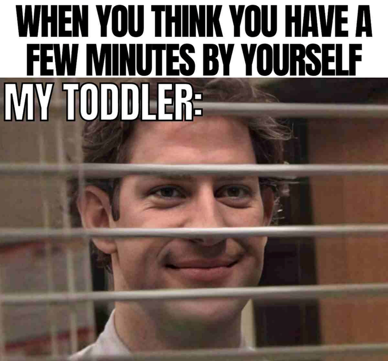 WHEN YOU THINK YOU HAVE A FEW MINUTES BY YOURSELF MY TODDLER: