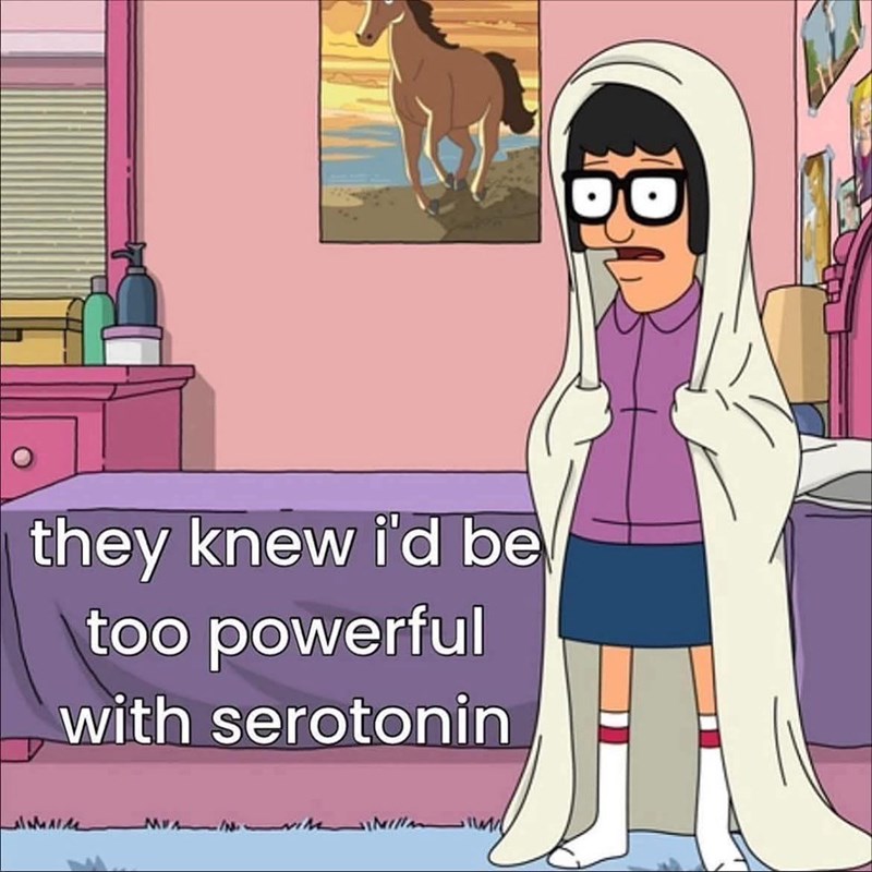 they knew i'd be too powerful with serotonin MAIM