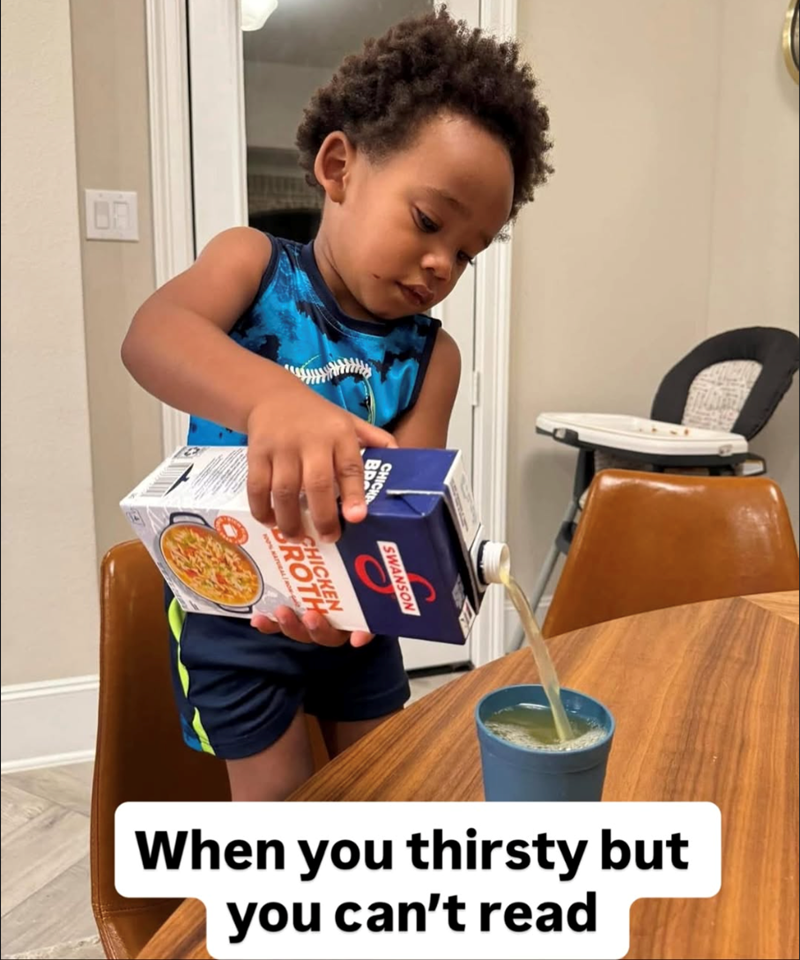 CHANGING SWANSON When you thirsty but you can't read