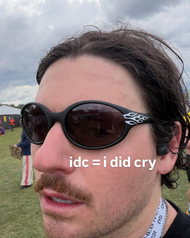 idc = i did cry HEB 90