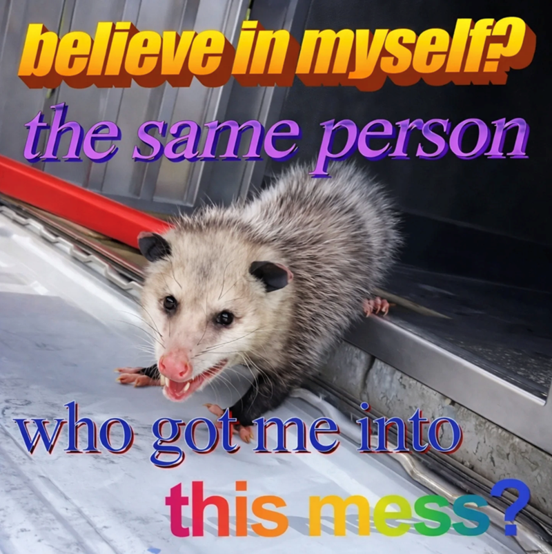 believe in myself? the same person who got me into this mess
