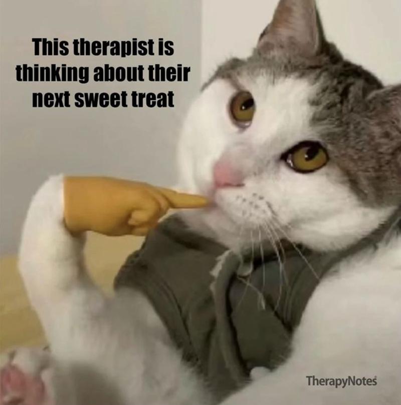 This therapist is thinking about their next sweet treat TherapyNotes