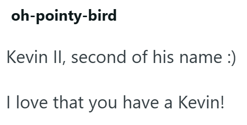 oh-pointy-bird Kevin II, second of his name :) I love that you have a Kevin!