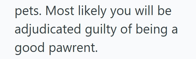 pets. Most likely you will be adjudicated guilty of being a good pawrent.