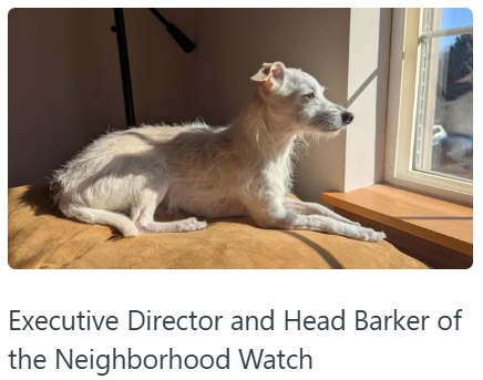 Executive Director and Head Barker of the Neighborhood Watch