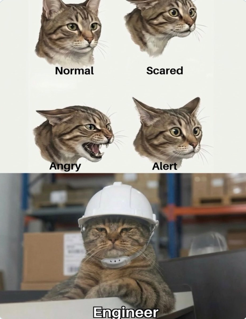 Normal Scared Angry Alert Engineer