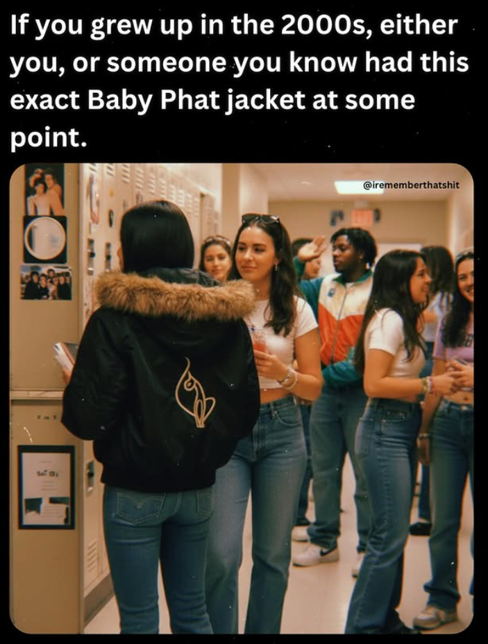 If you grew up in the 2000s, either you, or someone you know had this exact Baby Phat jacket at some point. @irememberthatshit