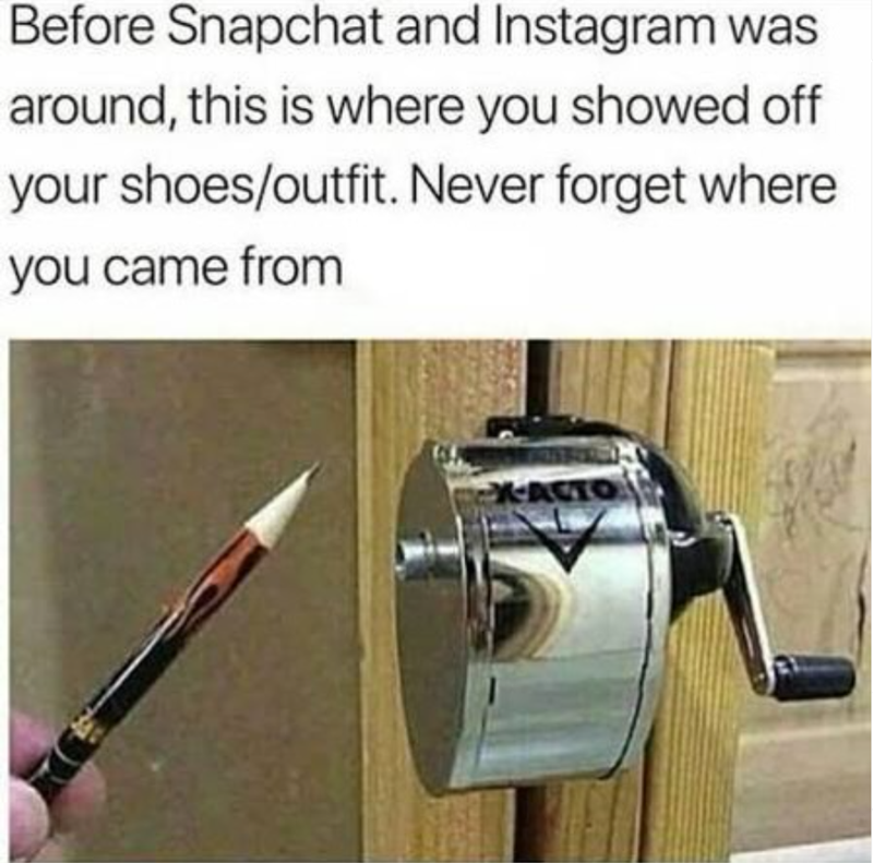Before Snapchat and Instagram was around, this is where you showed off your shoes/outfit. Never forget where you came from TO