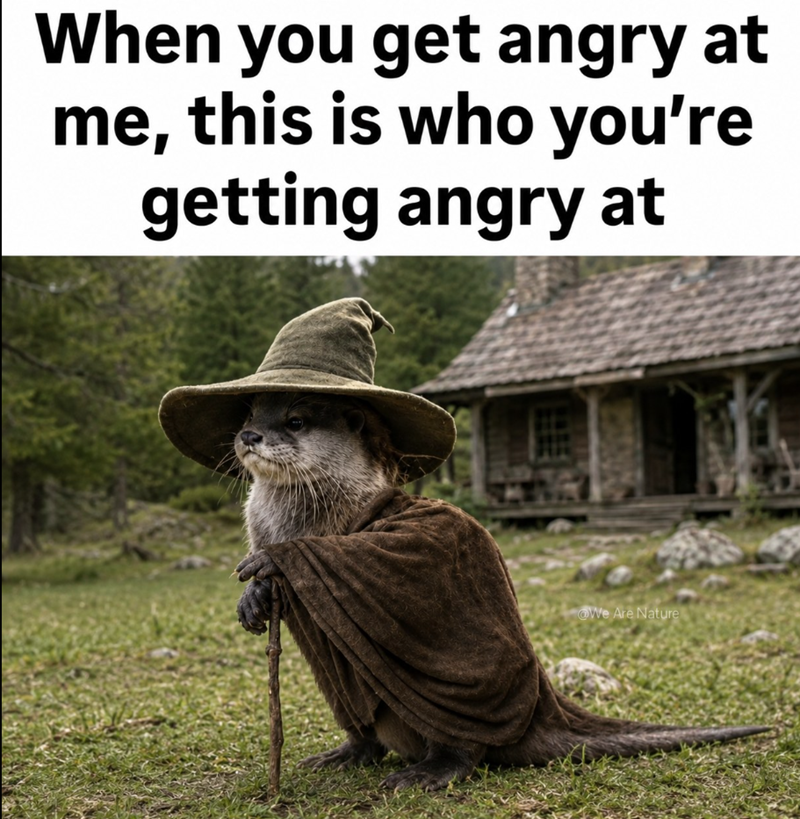 When you get angry at me, this is who you're getting angry at We Are Nature