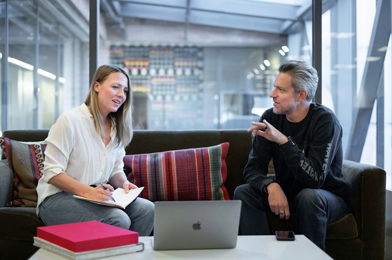 Confusion over a job interview candidate versus the person who showed up for the job, as depicted by 2 models.