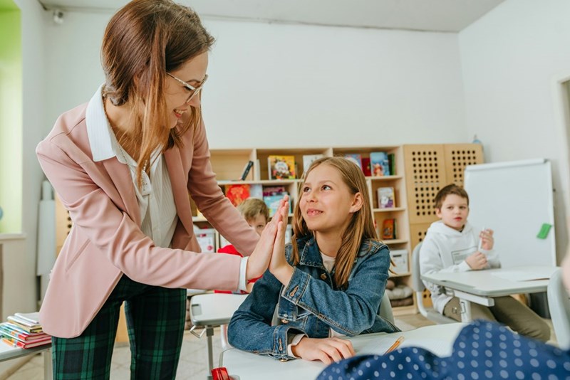 Student and teacher bond over lessons, as represented by 2 subjects.