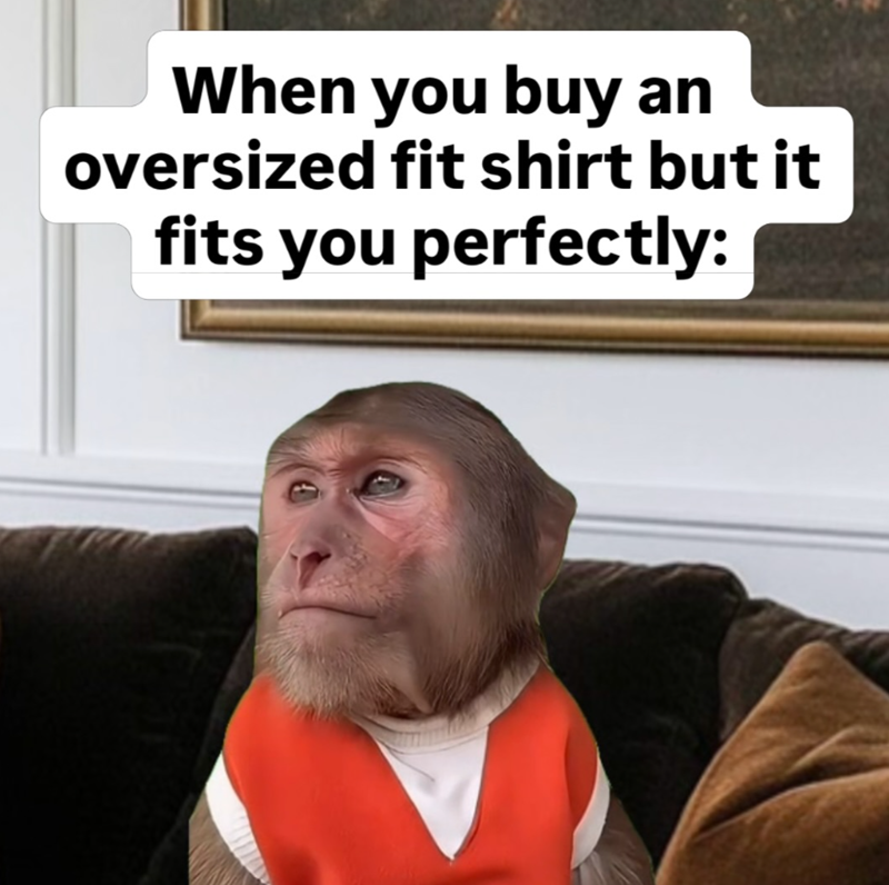 When you buy an oversized fit shirt but it fits you perfectly: