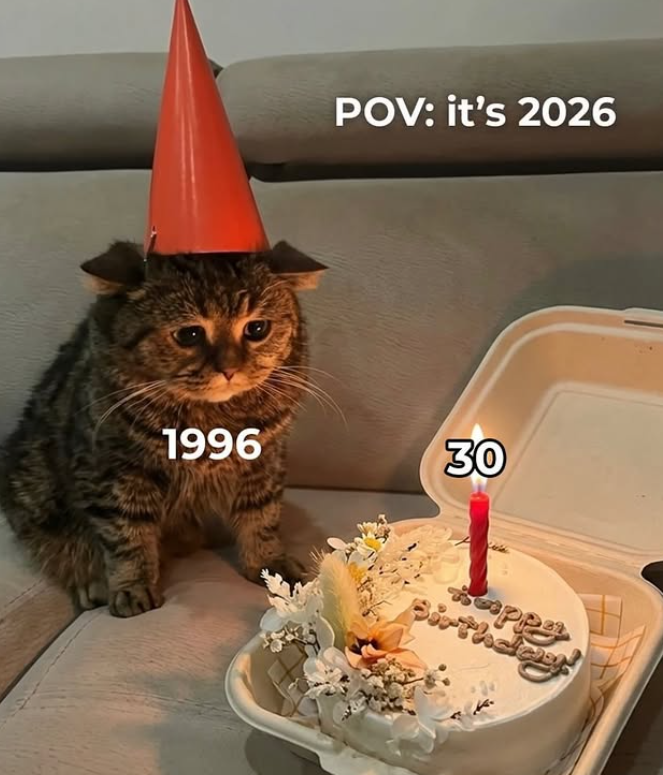 POV: it's 2026 1996 30 happy Birt