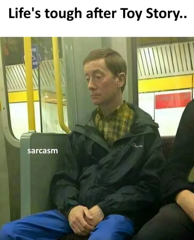 Life's tough after Toy Story.. sarcasm