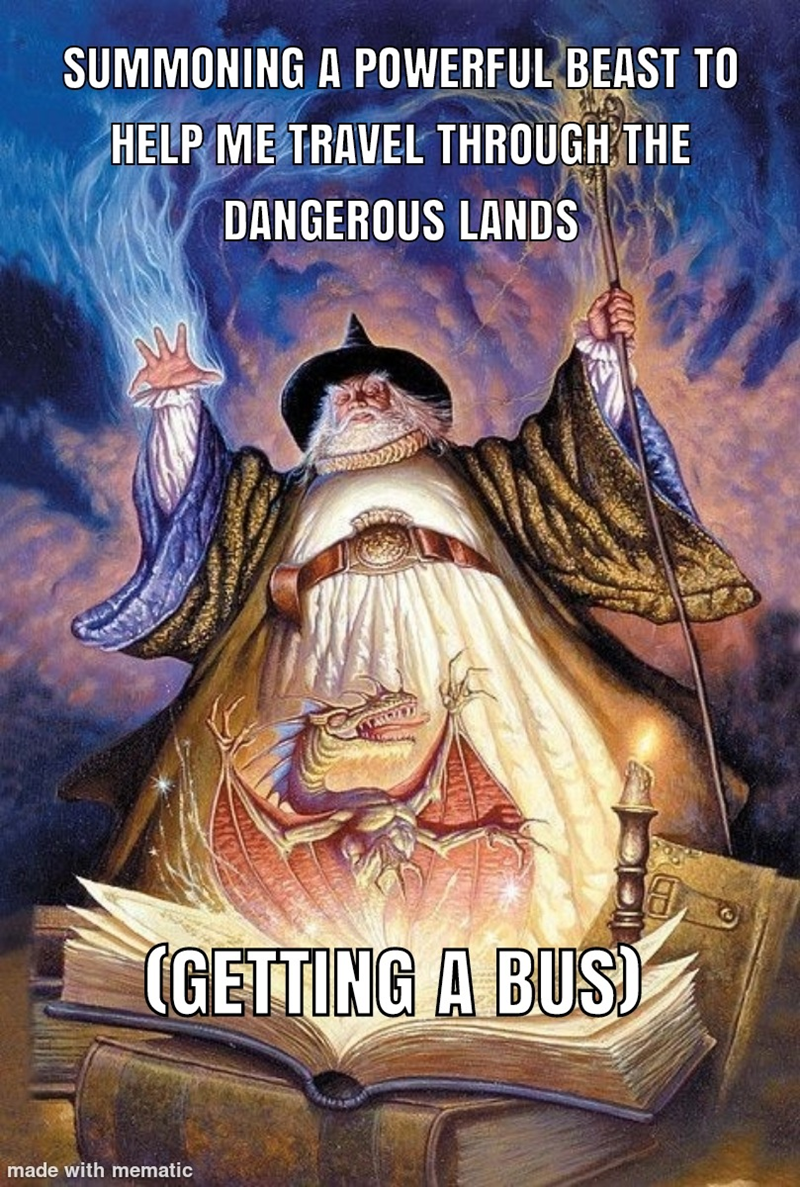 SUMMONING A POWERFUL BEAST TO HELP ME TRAVEL THROUGH THE DANGEROUS LANDS (GETTING A BUS) made with mematic