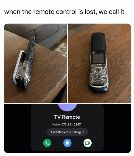 when the remote control is lost, we call it SAMSUNG 回 for D TV Remote Mobile 073 311 2347 Ask SIM before calling >