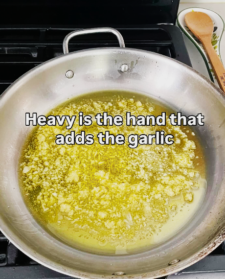 Heavy is the hand that adds the garlic