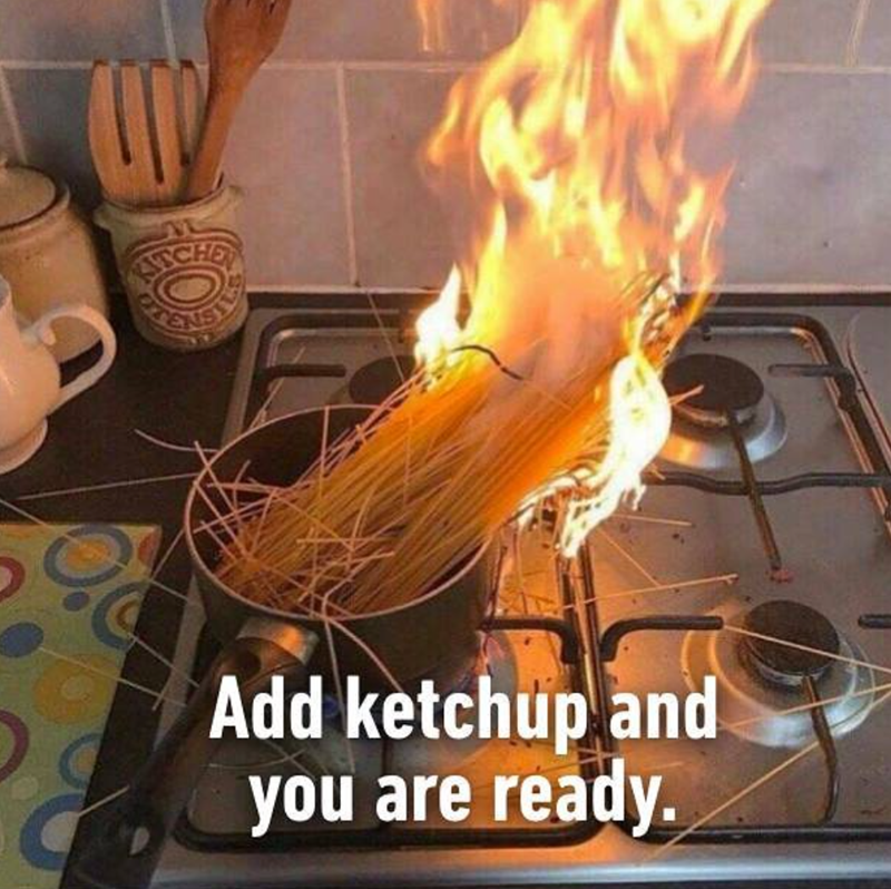 Add ketchup and you are ready.