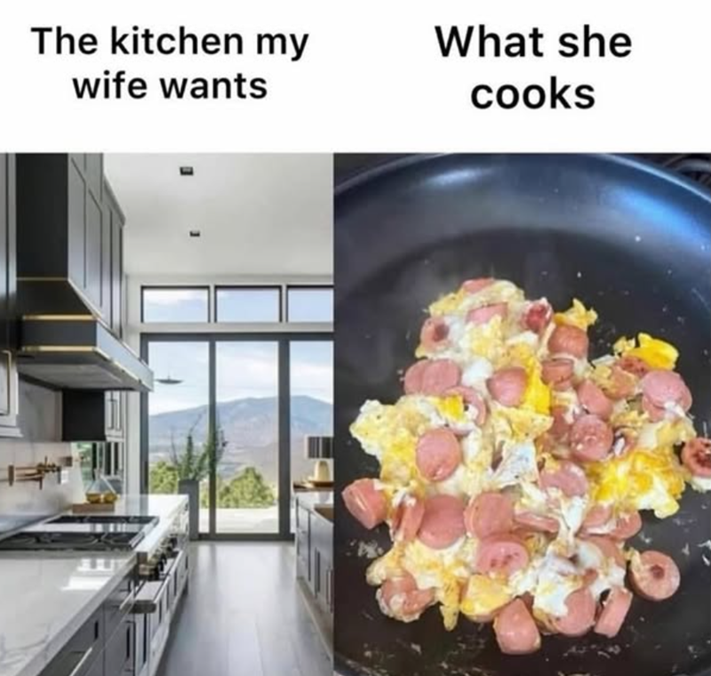 The kitchen my wife wants What she cooks