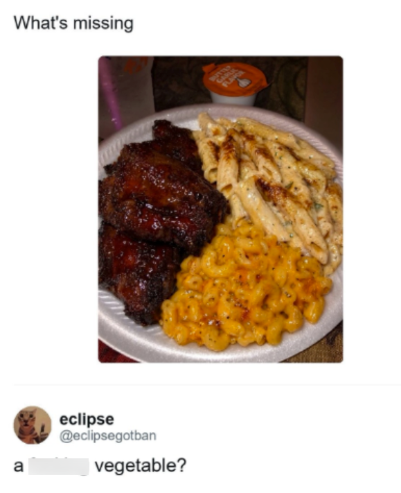 a What's missing eclipse @eclipsegotban vegetable? GARL FLAVOR