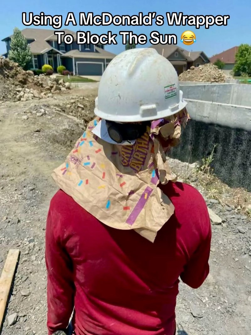 Using A McDonald's Wrapper To Block The Sun GRIN BIRTH CONT
