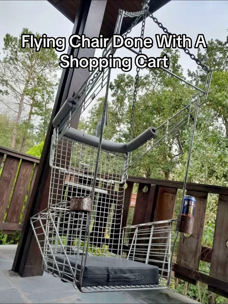 Flying Chair Done With A Shopping Cart