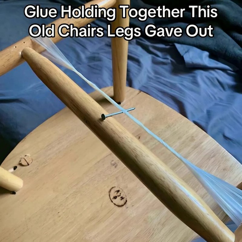 Glue Holding Together This Old Chairs Legs Gave Out