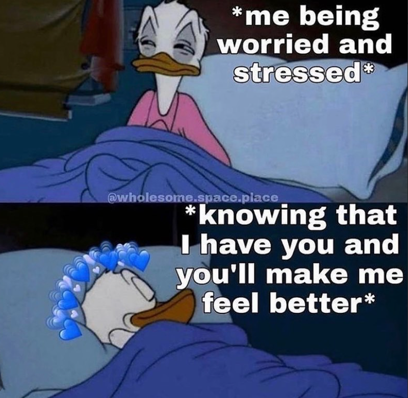 me being worried and stressed* @wholesome.space.place *knowing that I have you and you'll make me feel better*