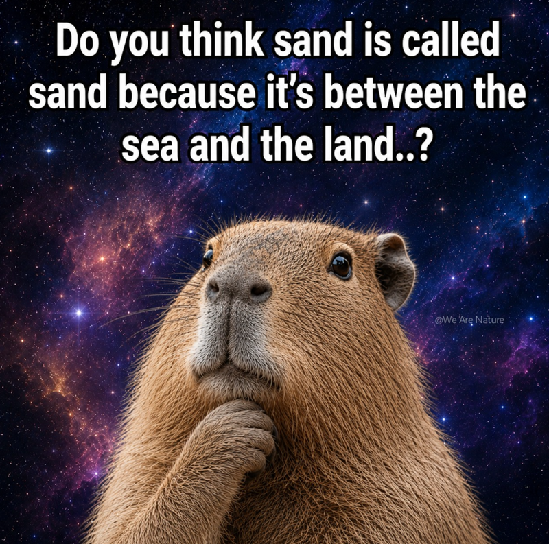 Do you think sand is called sand because it's between the sea and the land..? @We Are Nature
