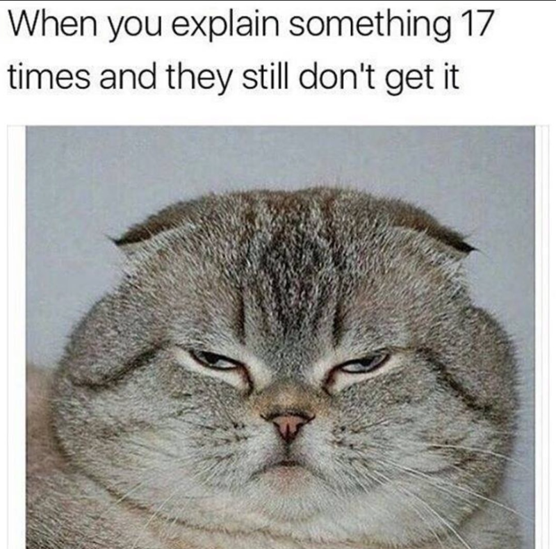 When you explain something 17 times and they still don't get it