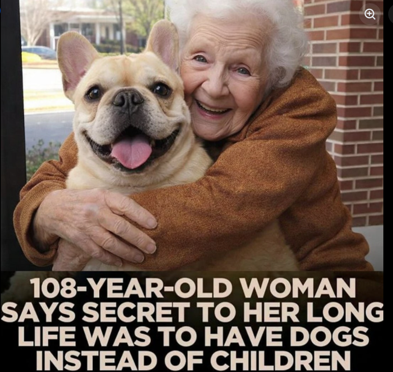 108-YEAR-OLD WOMAN SAYS SECRET TO HER LONG LIFE WAS TO HAVE DOGS INSTEAD OF CHILDREN