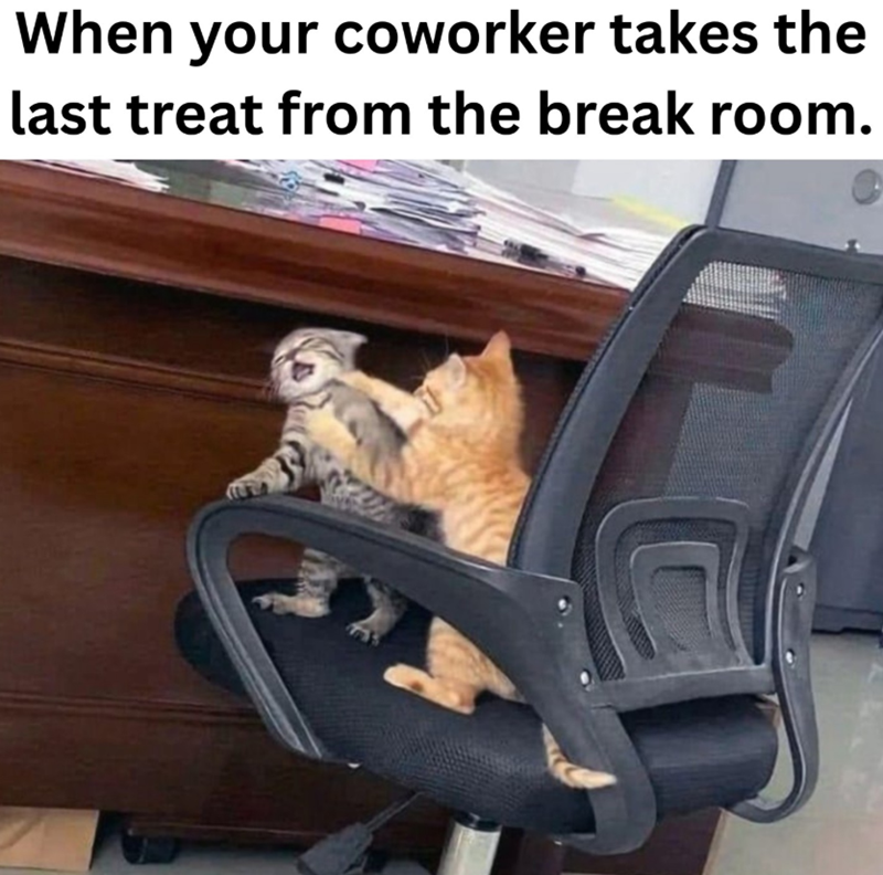 When your coworker takes the last treat from the break room. 755