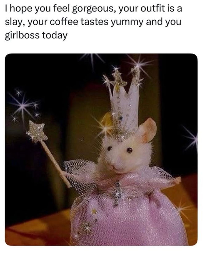 I hope you feel gorgeous, your outfit is a slay, your coffee tastes yummy and you girlboss today