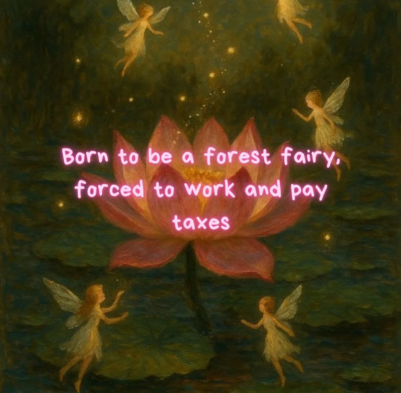 Born to be a forest fairy, forced to work and pay taxes