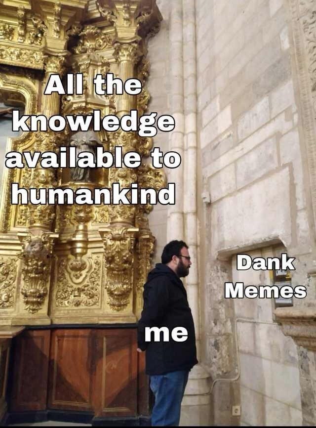 All the knowledge available to humankind me Dank Memes