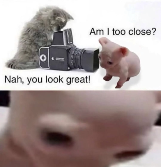 Nah, you look great! Am I too close?