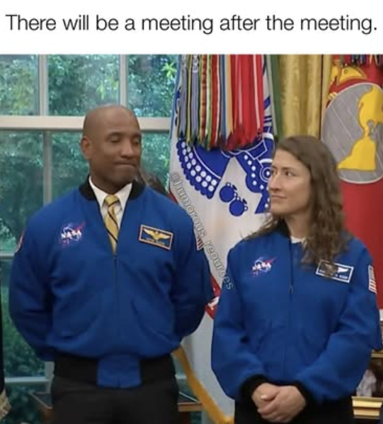 There will be a meeting after the meeting. humorous reources