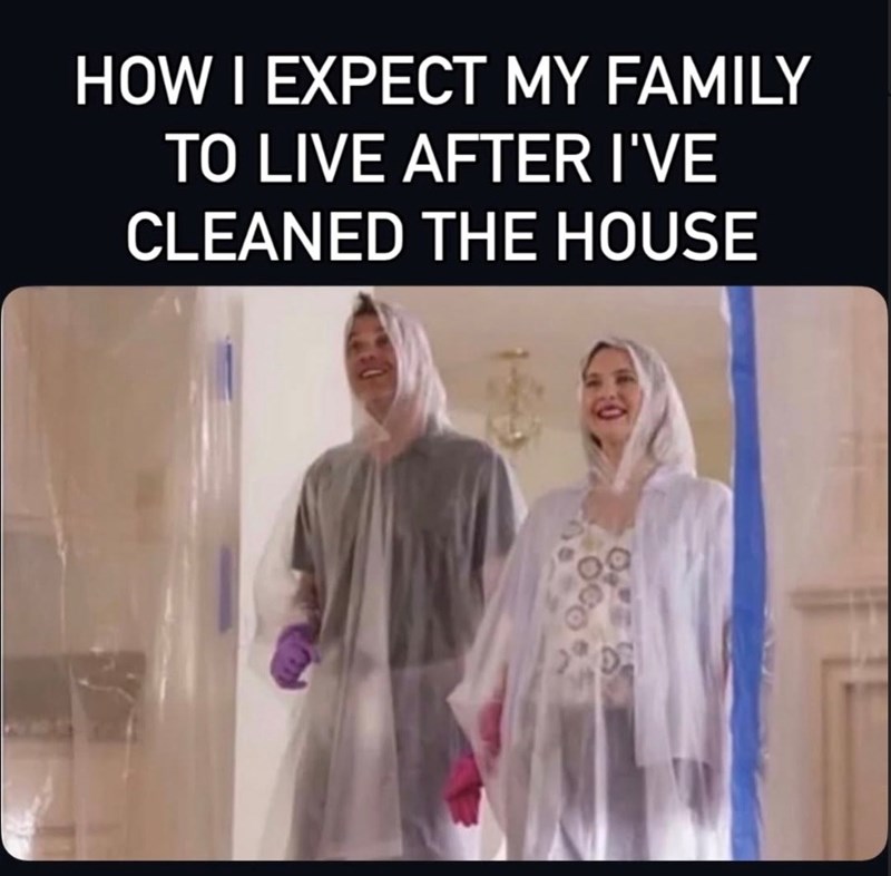 HOW I EXPECT MY FAMILY TO LIVE AFTER I'VE CLEANED THE HOUSE D