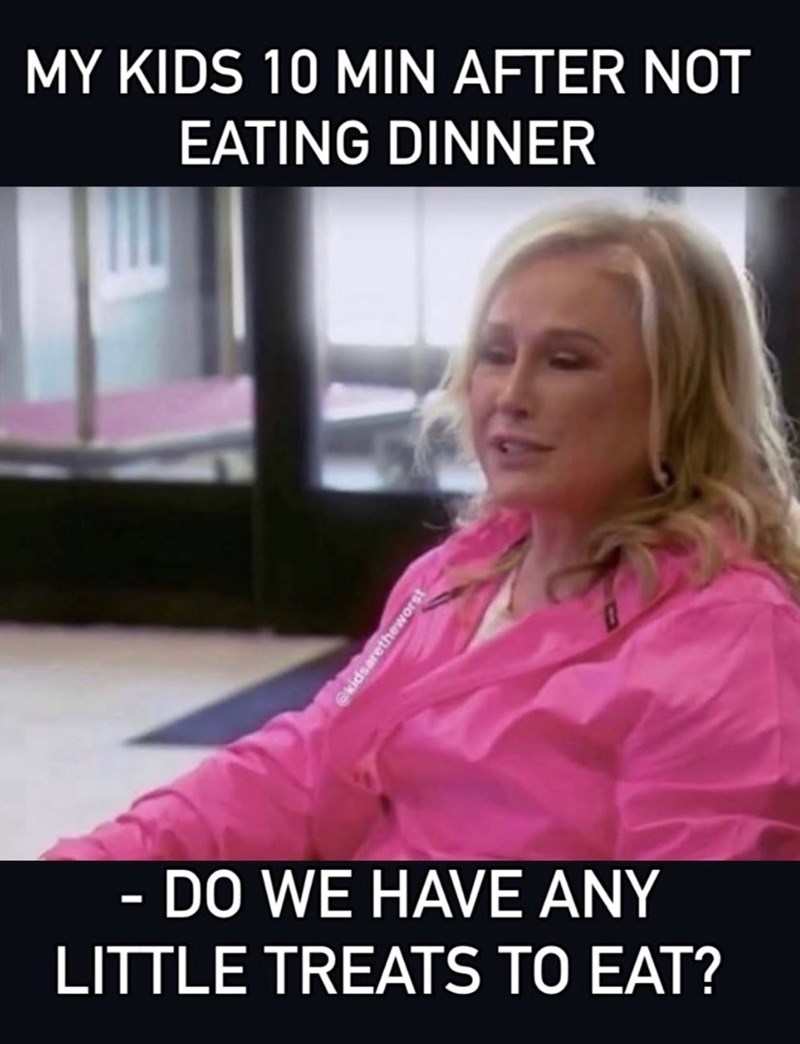 MY KIDS 10 MIN AFTER NOT EATING DINNER @kidsaretheworst - DO WE HAVE ANY LITTLE TREATS TO EAT?