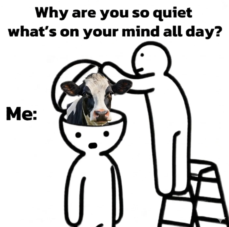 Why are you so quiet what's on your mind all day? Me: