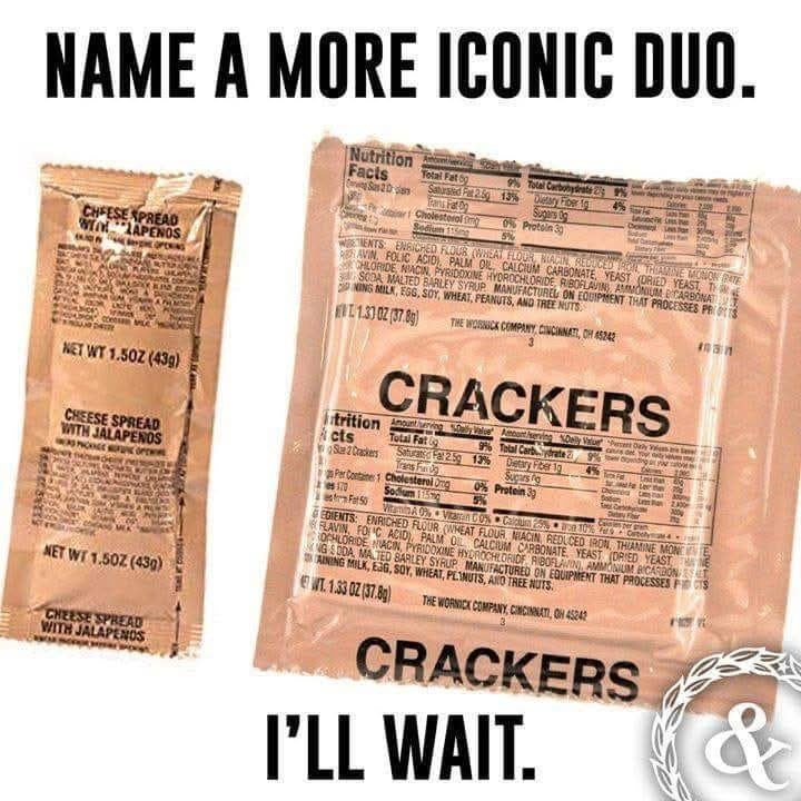 NAME A MORE ICONIC DUO. CHEESE SPREAD WIN LAPENOS Nutrition Facts Total Fat 69 9% Total Carbohydrate 29% 4% Saturated Fat 2.5g 13% Oletary Fiber 1 Trans Fat Do ar Cholesterol img Sodium 115mg Sugars Og 0% Protein 39 5% WMENTS ENRICHED FLOUR (WHEAT FLOUR, NIACIN REDUCED HOL THIAMINE MONON RATE AVIN, FOLIC ACID), PALM OIL CALCIUM CARBONATE, YEAST (DRIED YEAST, T CHLORIDE, NIACIN, PYRIDOXINE HYDROCHLORIDE RIBOFLAVIN, AMMONIUM BICARBONATE SODA MALTED BARLEY SYRUP MANUFACTUREL ON EQUIPMENT THAT PROCE